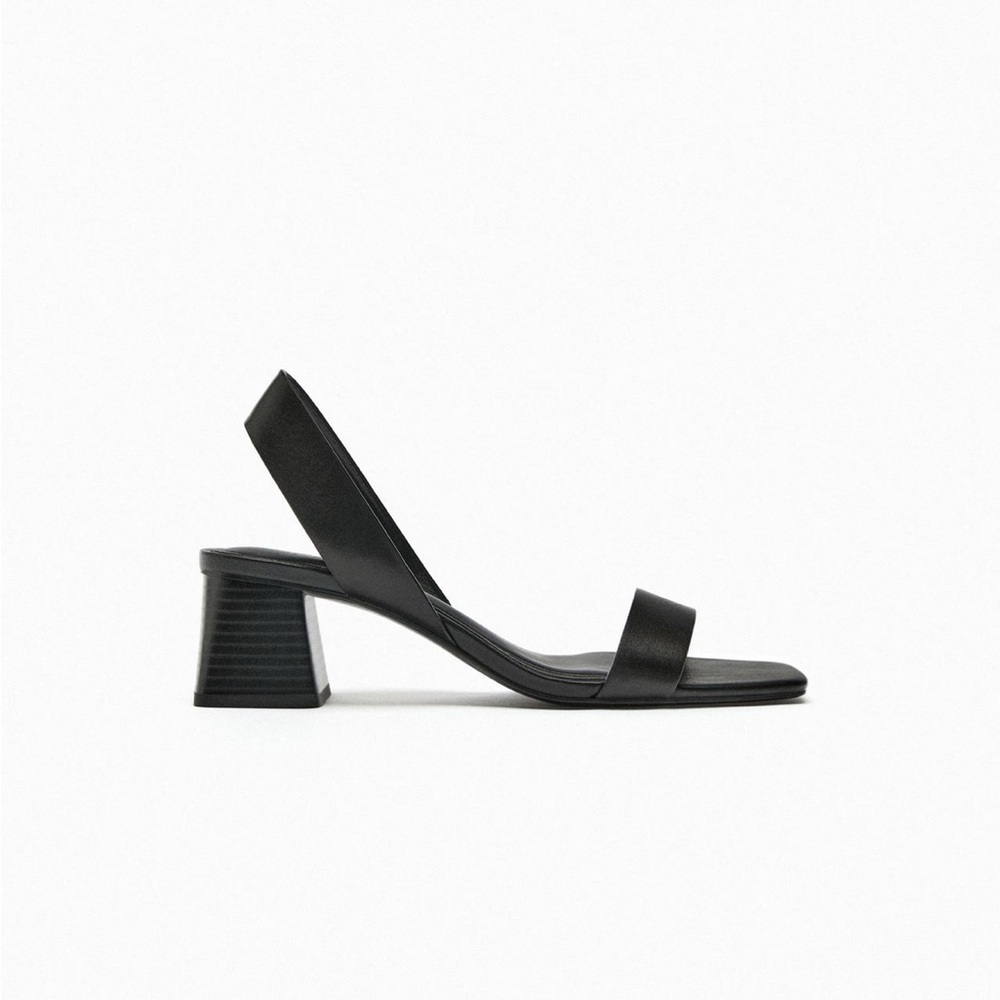 Zara black block heel sandals - size 9
